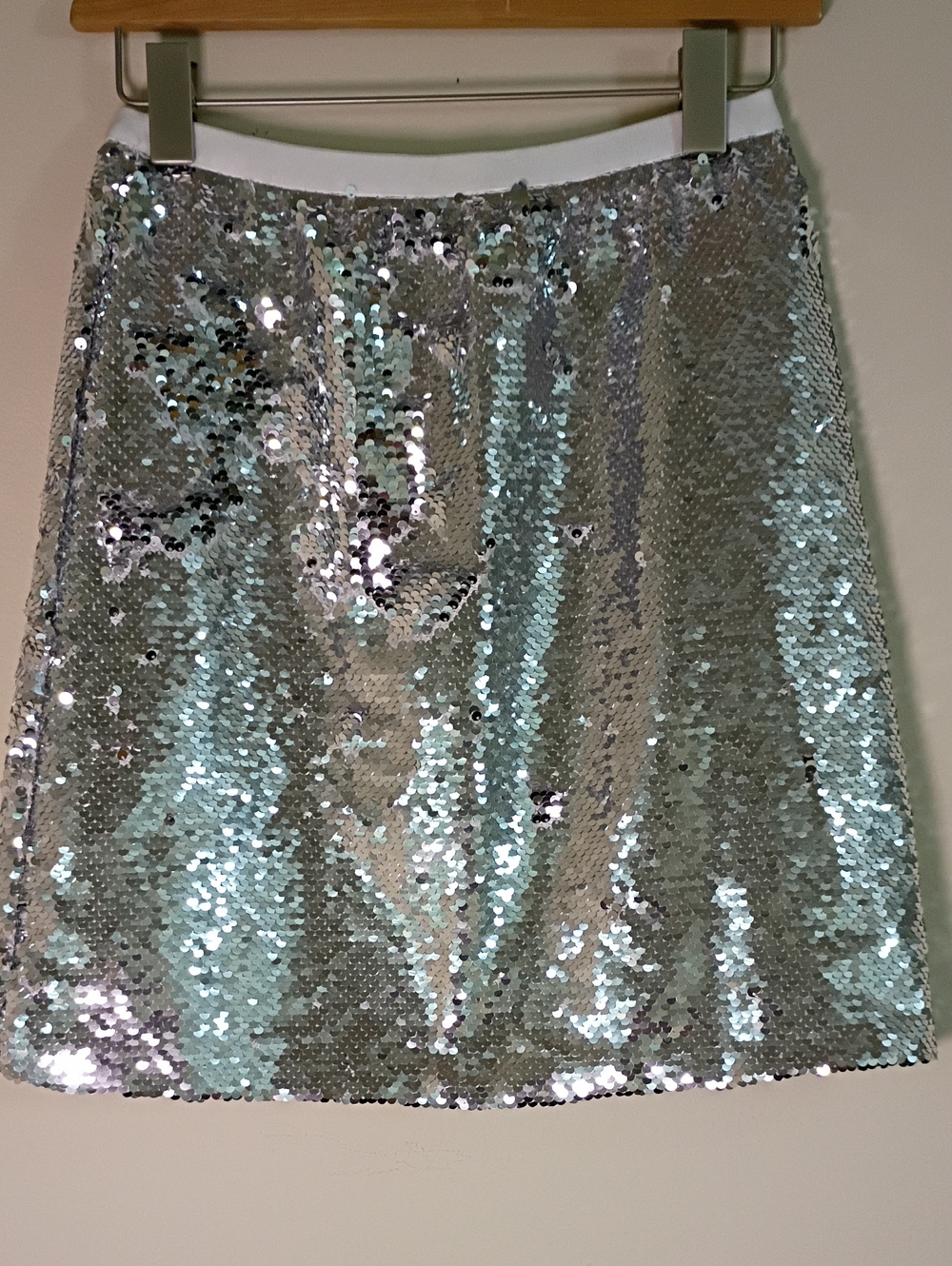YYA Silver Sequin Mini Skirt - Sparkling Party Skirt